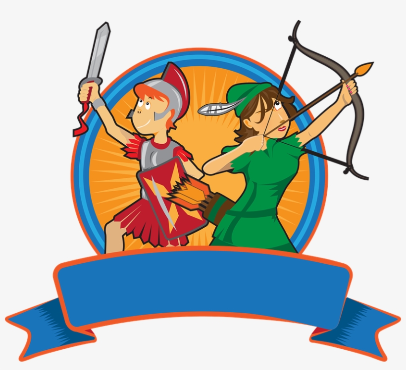 Warrior, Sword, Badge, Armor, Weapon, Knight, Shield - Nail Cartoon For Coloring, transparent png #4625154