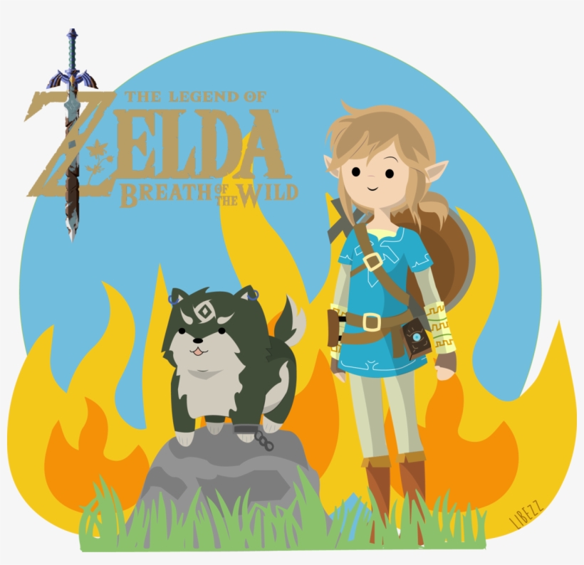 Only 19 Days Remaining Until Legend Of Zelda - Link And Wolf Link Botw, transparent png #4630486