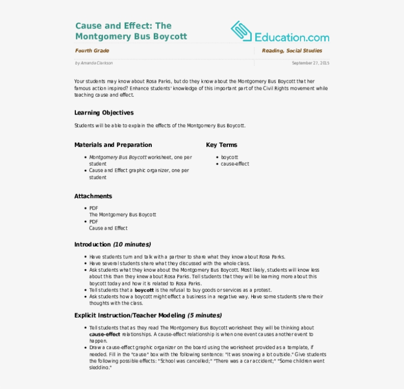 Cause And Effect - Cause And Effect Lesson Plan, transparent png #4630743