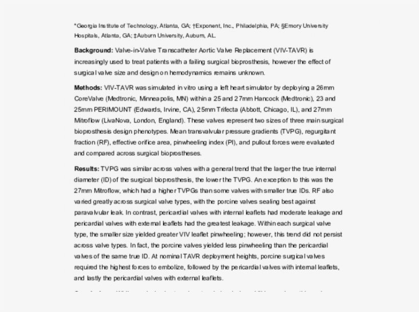 Effects Of Surgical Aortic Valve Type And Size On Valve - Example Of Introduction Using Cars Model, transparent png #4631290