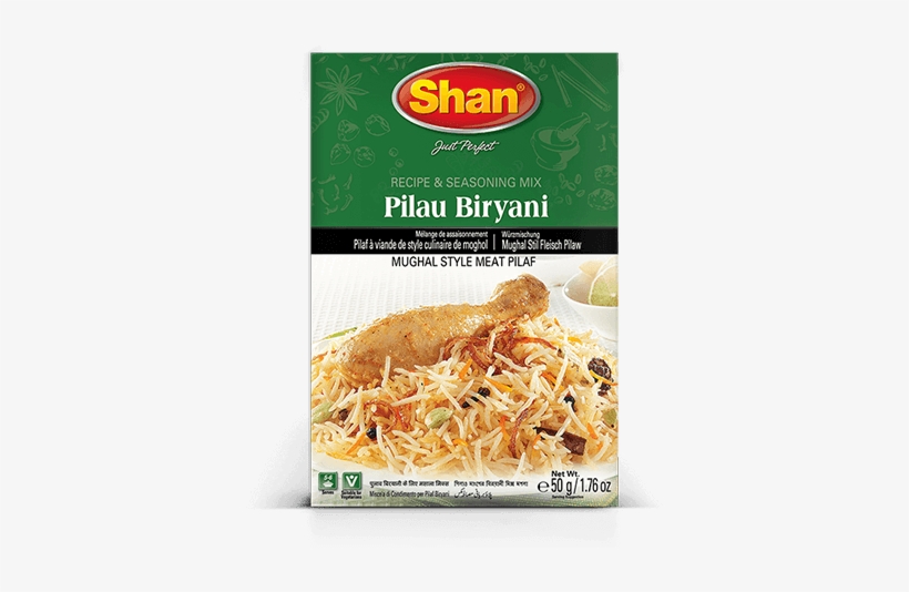 Shan Pilau Biryani Mix For Delhi Style Meat & Codiments - Pulao Biryani Shan Recipe, transparent png #4631903