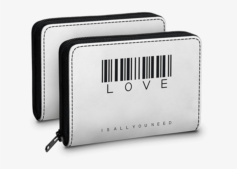 Dailyobjects Barcode Love Need White Zipper Slim Card - Love Tote Bag - 16" X 16" By Steffi Louis, transparent png #4632167