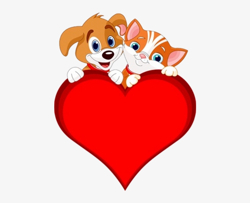 Cat And Dog Clip Art - Clip Art Valentine Dogs, transparent png #4633862