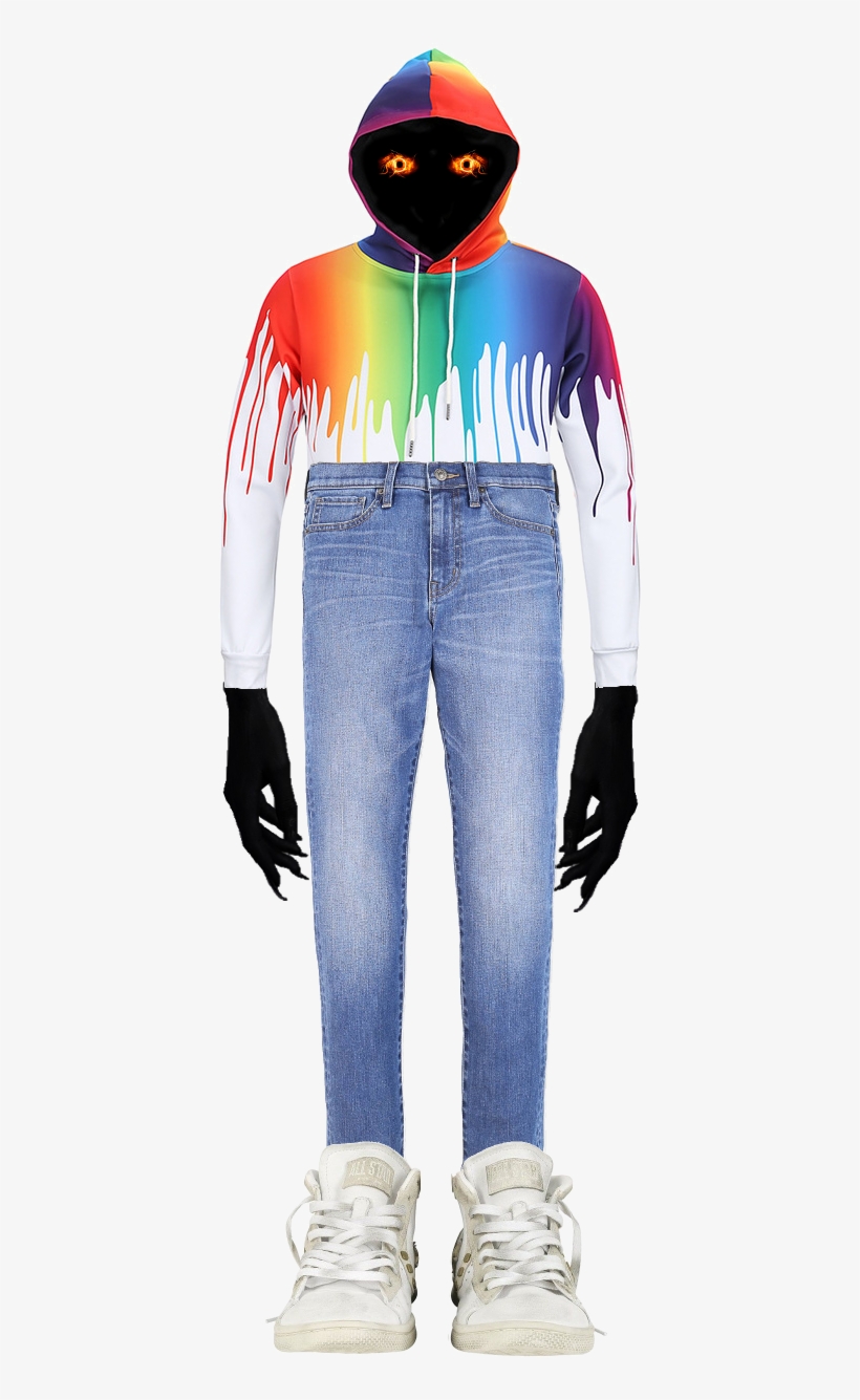 Hoodman - 3d Rainbow Splash Graphic Print Mens Hoodie Sweater, transparent png #4634228