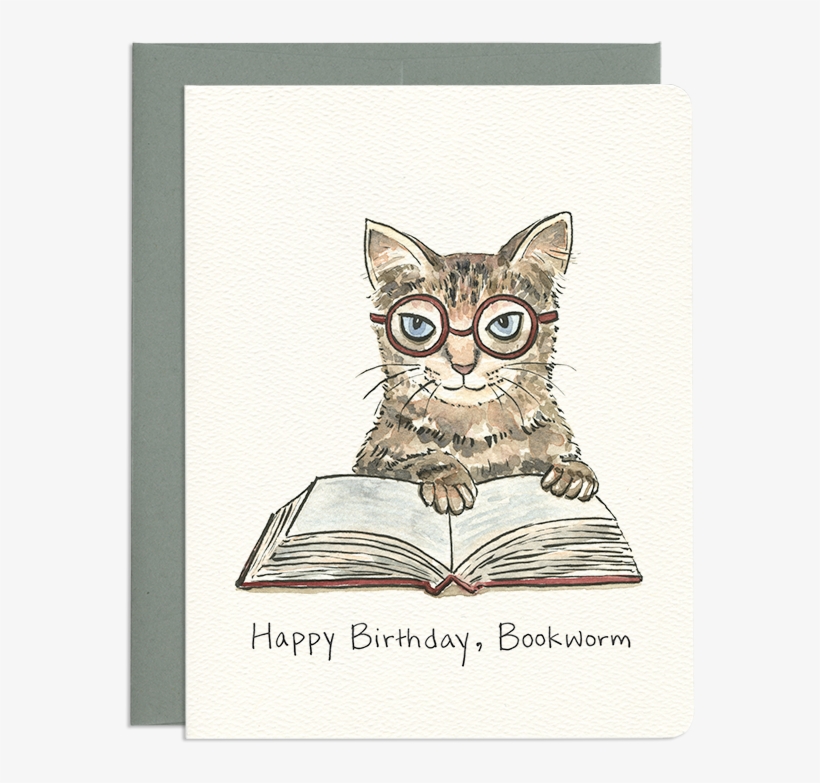 Bookworm Birthday Card - Happy Birthday Bookworm, transparent png #4634614