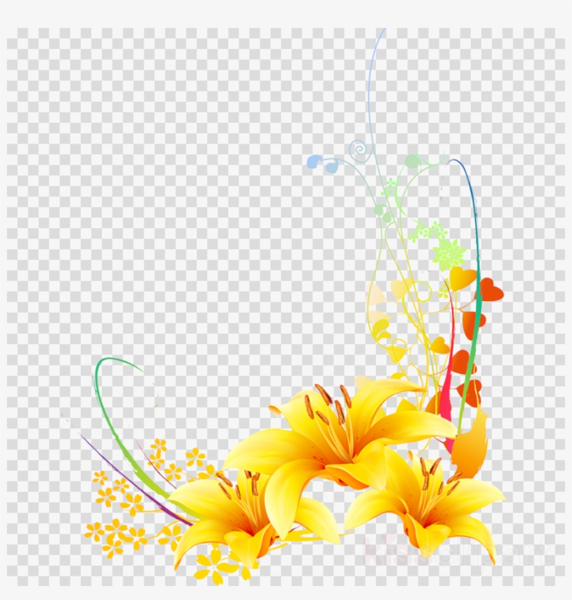 Yellow Vector Clipart Floral Design Flower Photography - Yellow Flowers Transparent Corner, transparent png #4635098