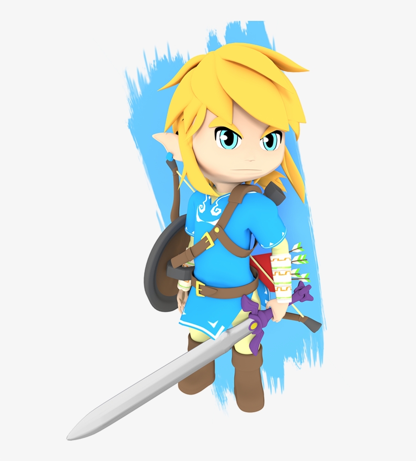3d Model Of Link In Chibi/toon Style Of The Game The - Video Game, transparent png #4635306