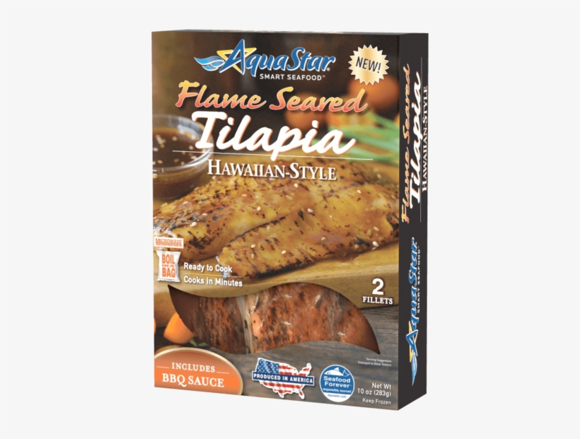 Flame Seared Hawaiian-style Tilapia With Bbq Sauce - Aqua Star Flame Seared Chili Lime Tilapia 10 Oz. Box, transparent png #4636337