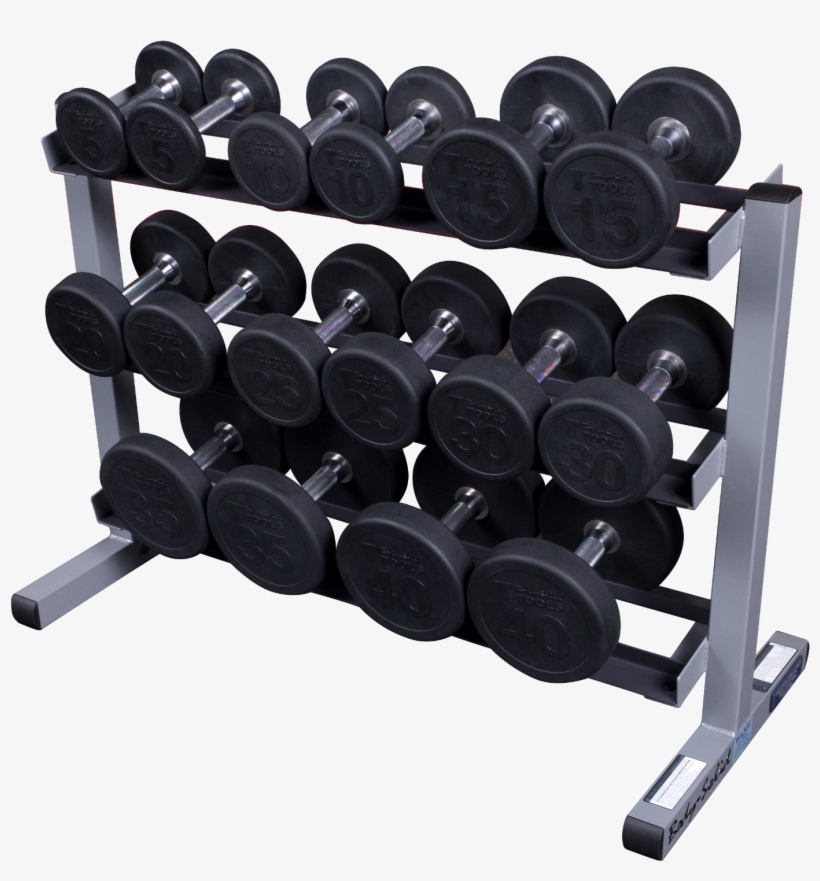 Dumbbell Rack Png Png Free Stock - Body Solid 5-40lb. Round Dumbbell Package, transparent png #4636392