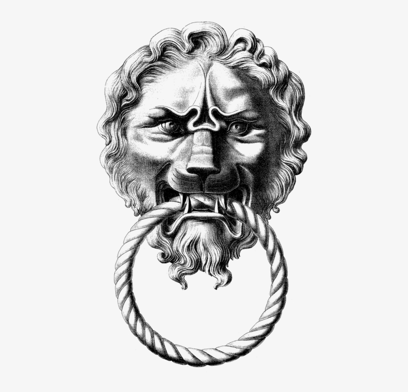 Lion Head Drawing 12, Buy Clip Art - Lion Door Knocker Drawing, transparent png #4636959