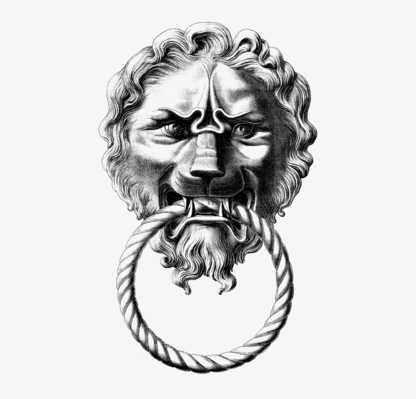 Lion Head Drawing 12, Buy Clip Art - Lion Door Knocker Drawing, transparent png #4636959