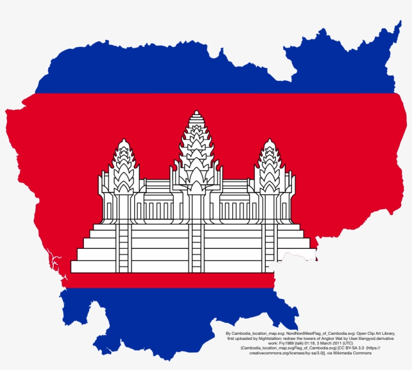 By Cambodia Location Map - Cambodia Flag Map, transparent png #4637156