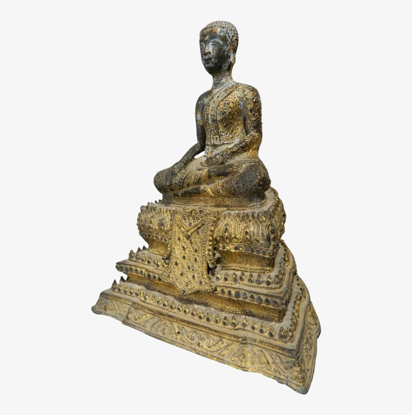 Antique Bronze Cambodian Buddah From Angkor Wat From - Gautama Buddha, transparent png #4637449