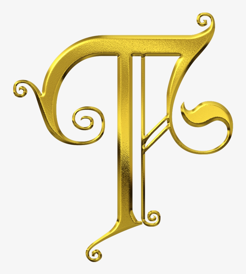 T Fancy Letters, Gold Letters, Letter T, Initials, - Gold Fancy Letter T, transparent png #4638418