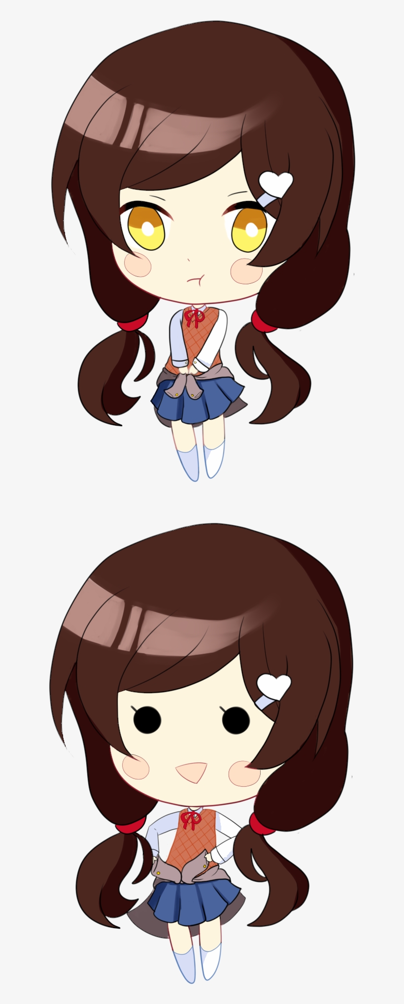 Mc Chibi Fixed - Doki Doki Literature Club Mc Girls, transparent png #4638480