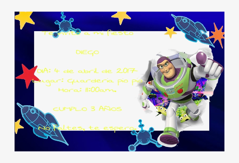 Invitacion Buzz Lightyear Png, transparent png #4639145