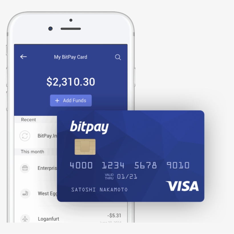 Bitcoin Payments Leader Bitpay Releases Prepaid Visa® - Debit Card Bitcoin 2018, transparent png #4643966