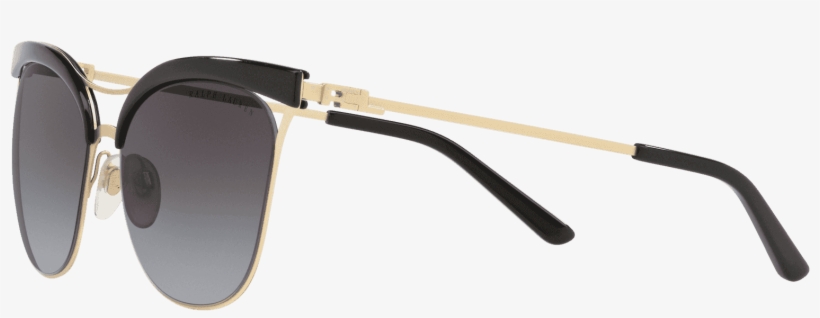 Metal Cateye Sunglasses In Black Sanded Light Gold - Sunglasses, transparent png #4644408