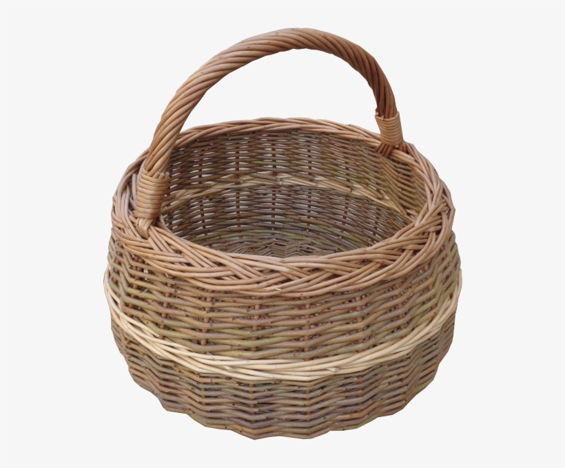 Small Round Shopper - Round Wicker Basket, transparent png #4644867