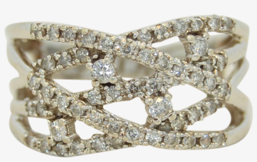 10k Diamond Wide Stacking Ring - Engagement Ring, transparent png #4644986