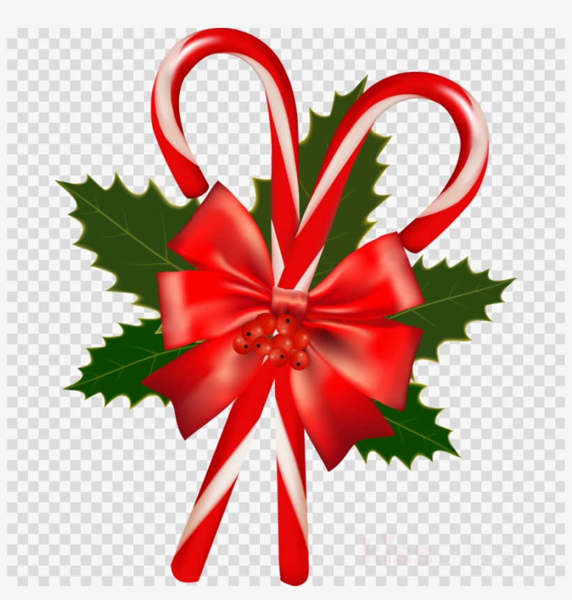 Crutch Clipart Ribbon Candy Crutch Christmas Day - Christmas Day, transparent png #4645354