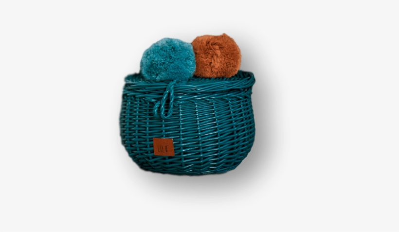 Wicker Basket Small Turquoise - Basket, transparent png #4645699