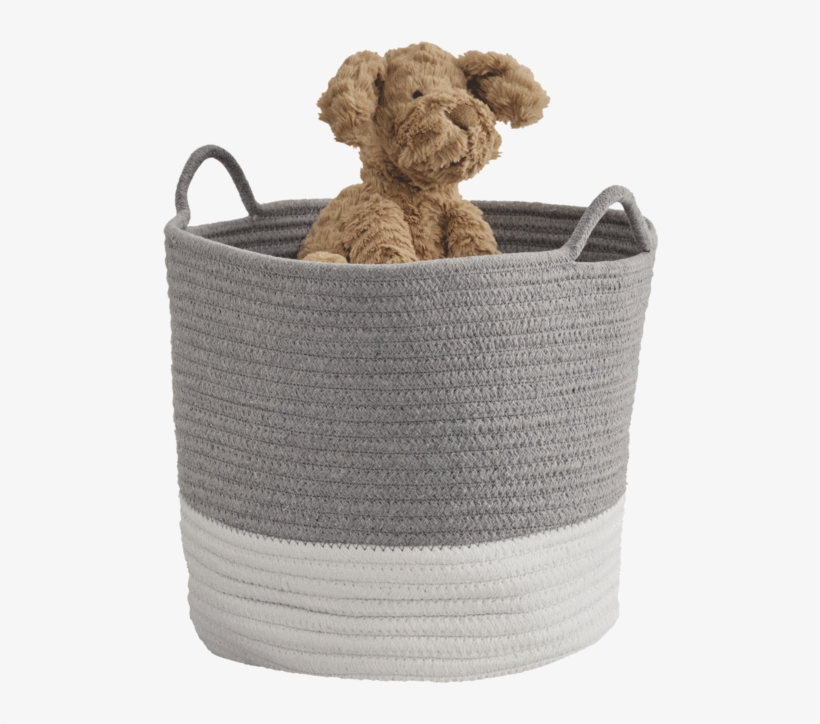 Rope Storage Basket, Ivory & Grey - Storage Basket Png, transparent png #4646033