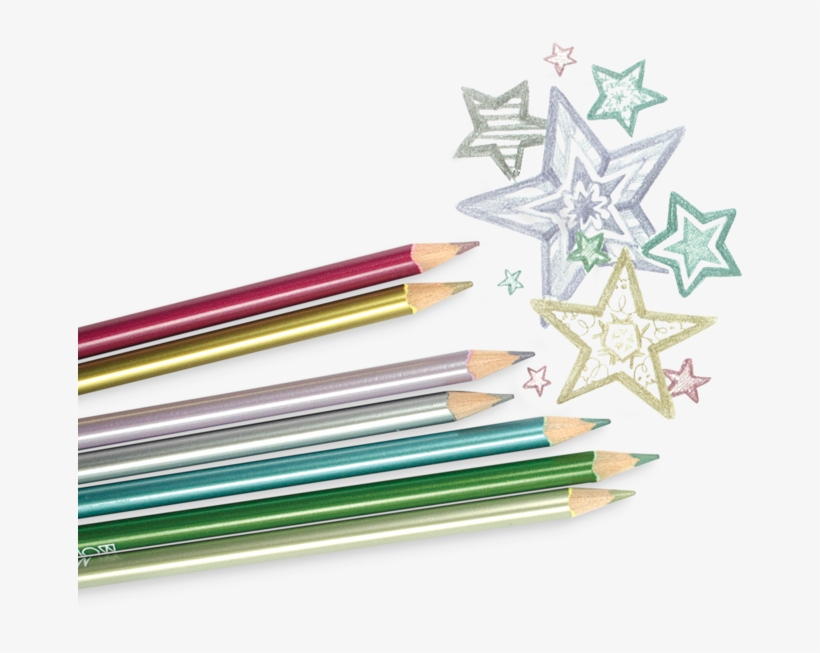 Modern Metallic Colored Pencils - Colored Pencil, transparent png #4646482