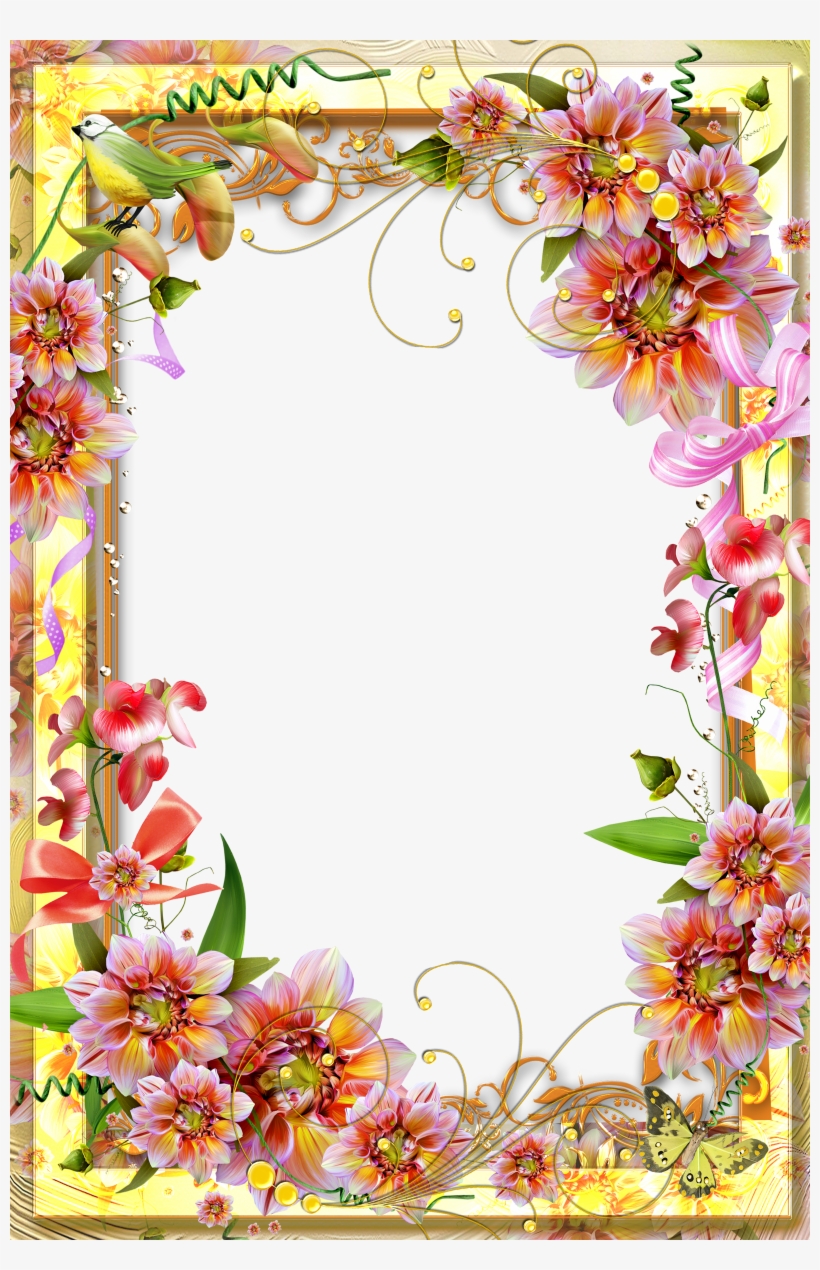 Vibrant Flower Border Page - Page Border Flower Design, transparent png #4647021