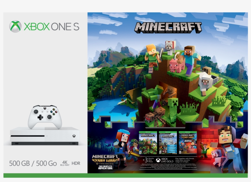 Xbox One S Minecraft Complete Adventure Bundle 500gb - Xbox One S 1tb Minecraft Limited Edition Console Bundle, transparent png #4648288