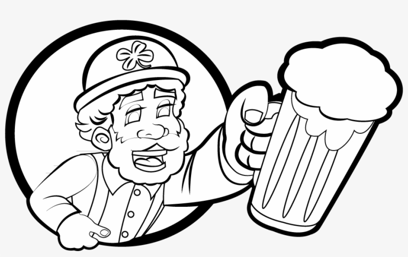 Holidays » St - Transparent Leprechaun Black And White, transparent png #4649242