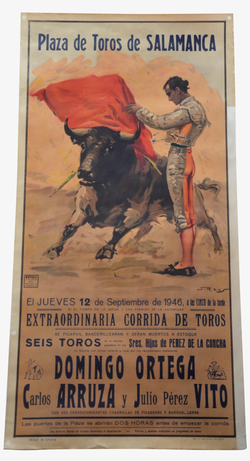 Spanish Bullfighting Poster Chairish - Madrid Domingo Ortega Arruza, transparent png #4650000