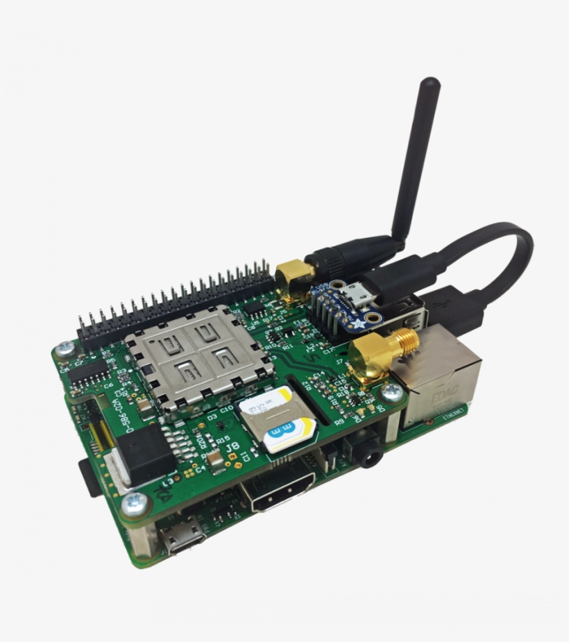 A 4g / 3g / 2g Hat For The Raspberry Pi - Raspberry Pi 4g Module, transparent png #4650789
