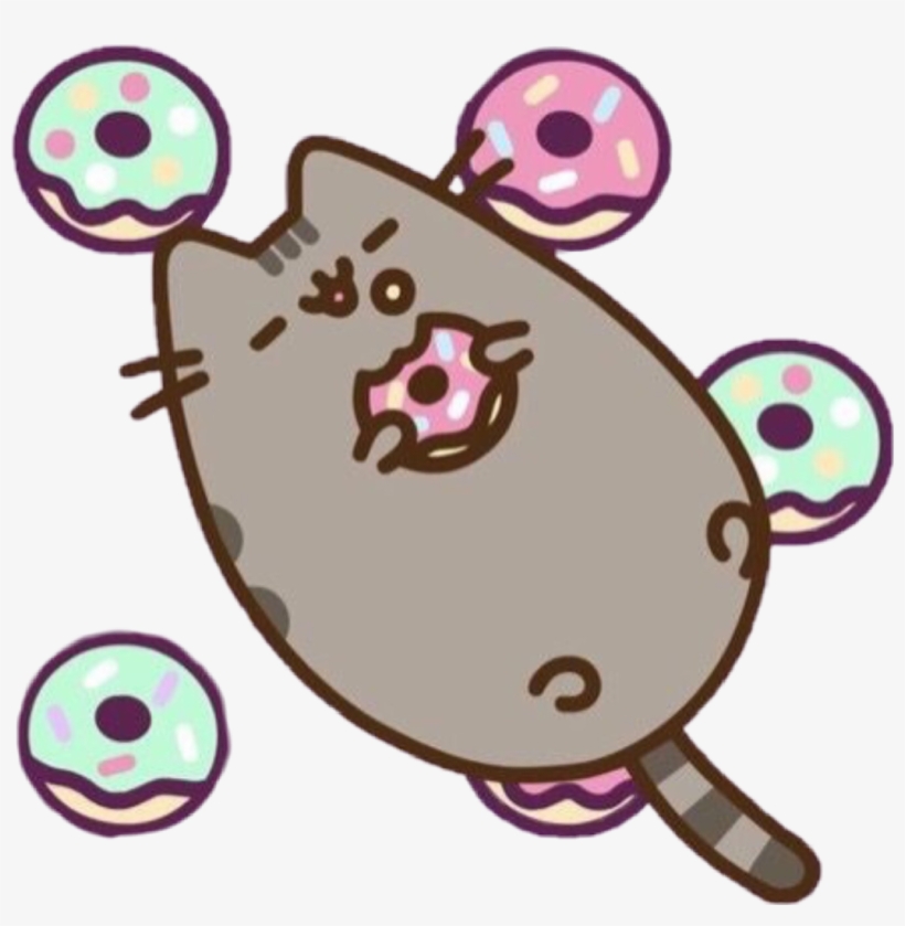 Pusheen Donut Doghnut Doghnuts Cute Tumblr Kawaii Push - Pusheen Donut, transparent png #4651986