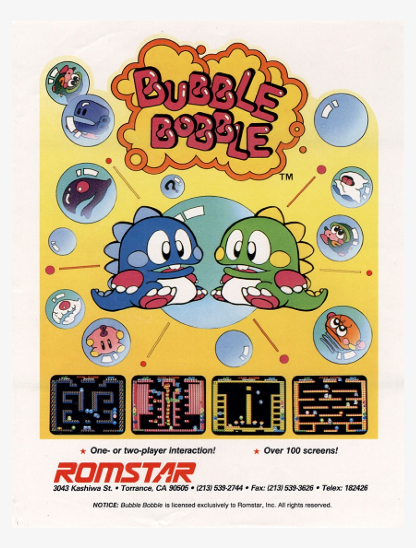 Online Bubble Bobble Free Play And High Score Save - Bubble Bobble Video Game, transparent png #4655387