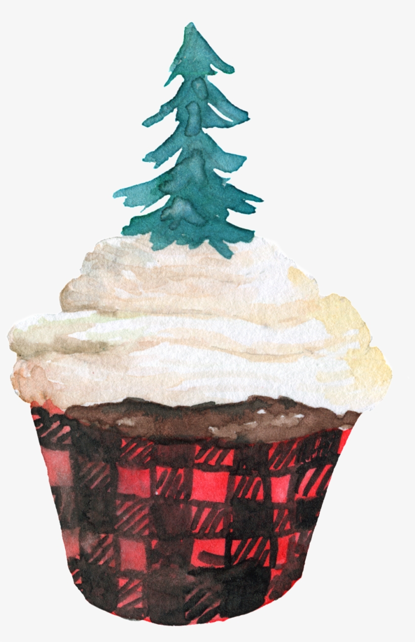 Hand Painted Christmas Cup Cake Png Transparent - Christmas Day, transparent png #4655888