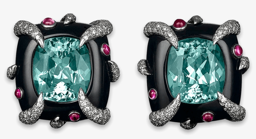 Tiffany & Co - Emerald Diamond And Onyx Earrings, transparent png #4656852