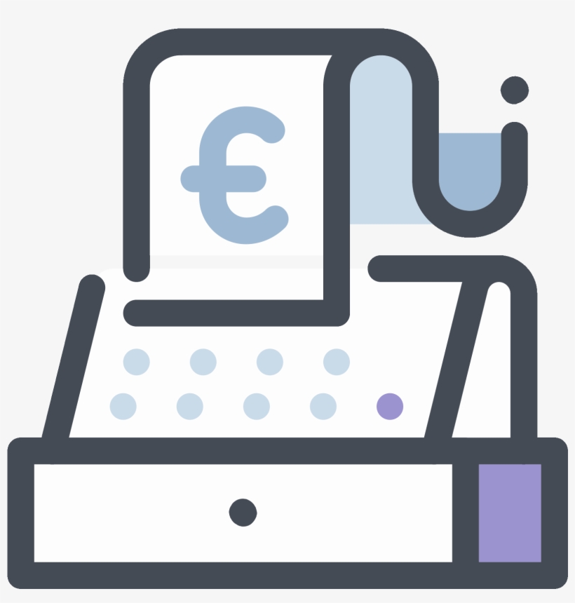 Cash Register Euro Icon - Caja Dinero Icono, transparent png #4657064