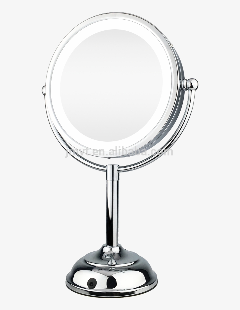 10x Magnifying Metal Makeup Mirror Led Lighted Table - Espelho Redondo De Maquiagem, transparent png #4657591
