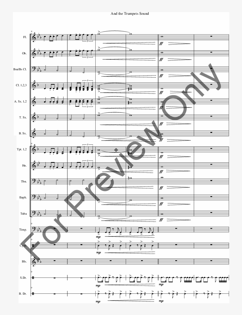 And The Trumpets Sound Thumbnail - Bob Turner And Trumpets Sound Flute Sheet Music, transparent png #4661553