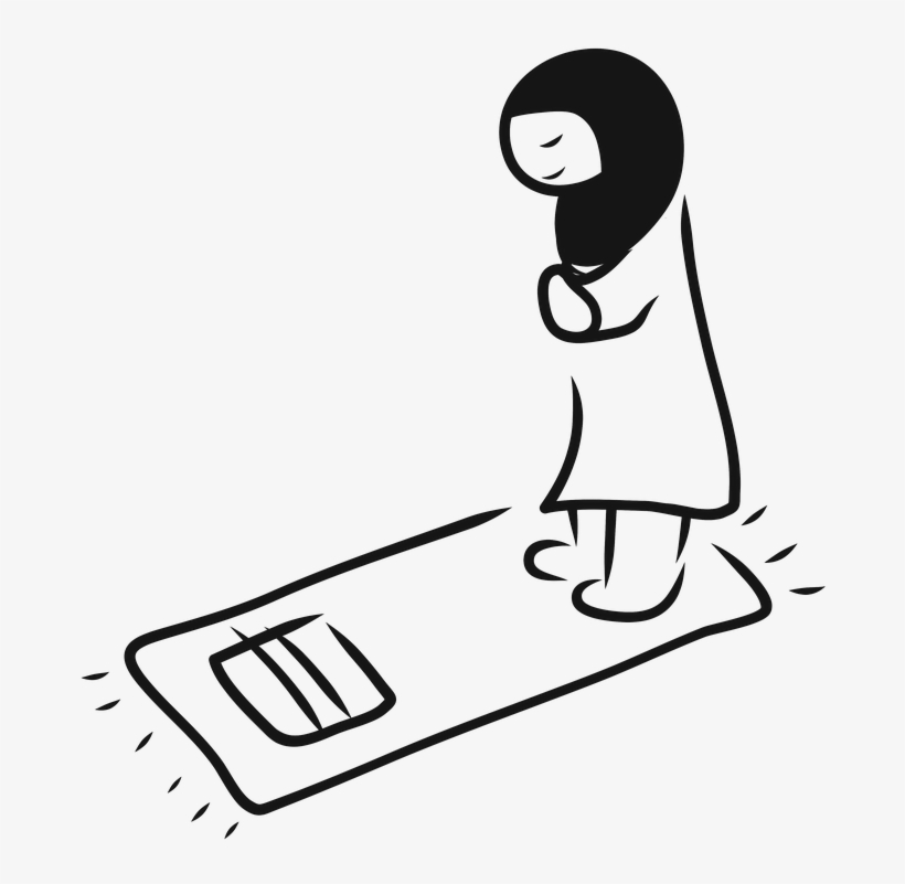 Prayer Hands Clipart 29, Buy Clip Art - Muslim Praying Cartoon Black And White, transparent png #4662552