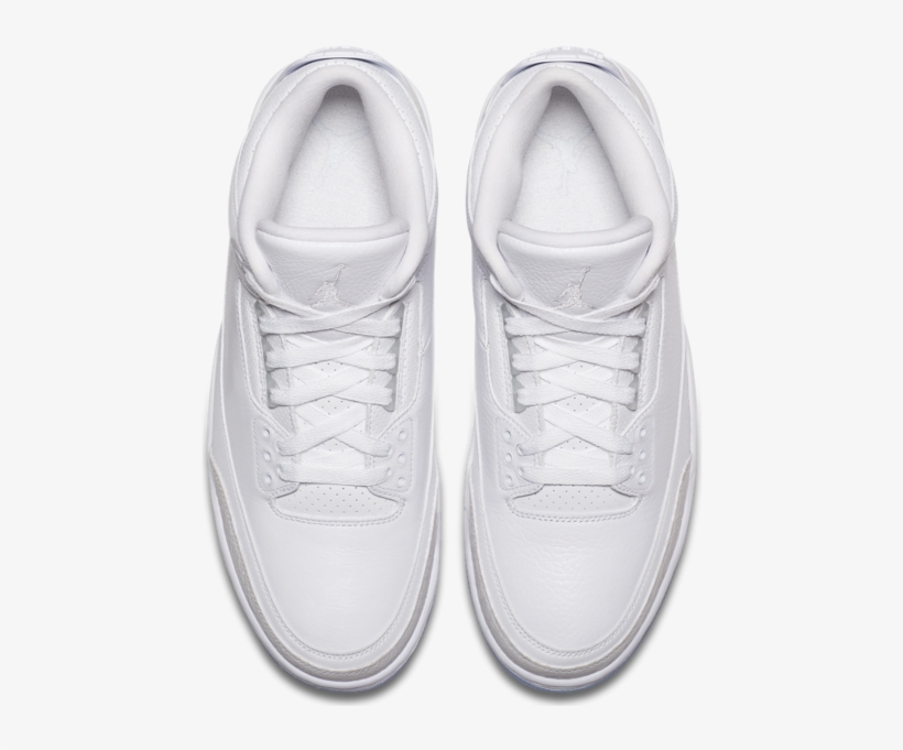 Air Jordan 3 Pure White On Feet, transparent png #4662980