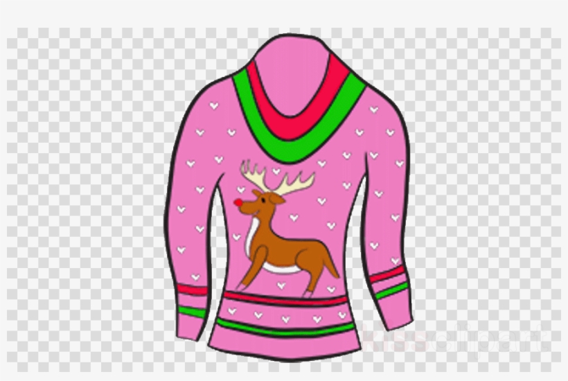 Download Ugly Sweater Clip Art Clipart Christmas Jumper - Cute Cartoon Dress Girl, transparent png #4665101