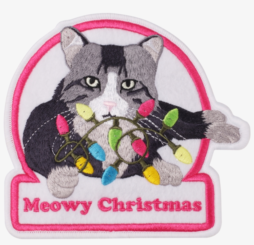 Meowy Christmas Led Ugly Sweater Patch - Christmas Jumper, transparent png #4665646