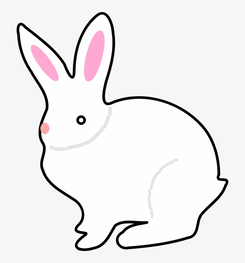 Bunny - Domestic Animals Clipart Black And White, transparent png #4666376