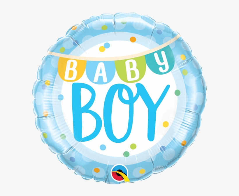 Baby Boy Banner & Dots 18" Foil Balloon - 18" Feel Better Soon Floral Foil Balloon, transparent png #4667357