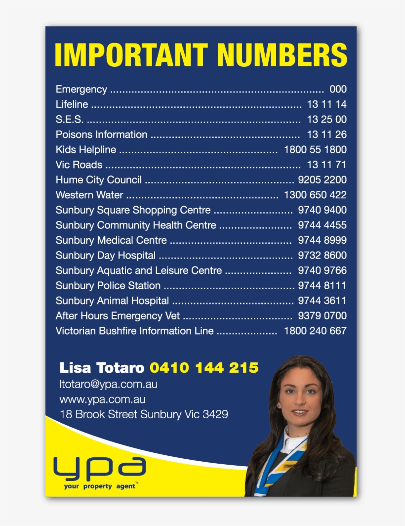 Real Estate Fridge Magnet-97mm X 147mm - Fridge Magnet Emergency Numbers, transparent png #4668213