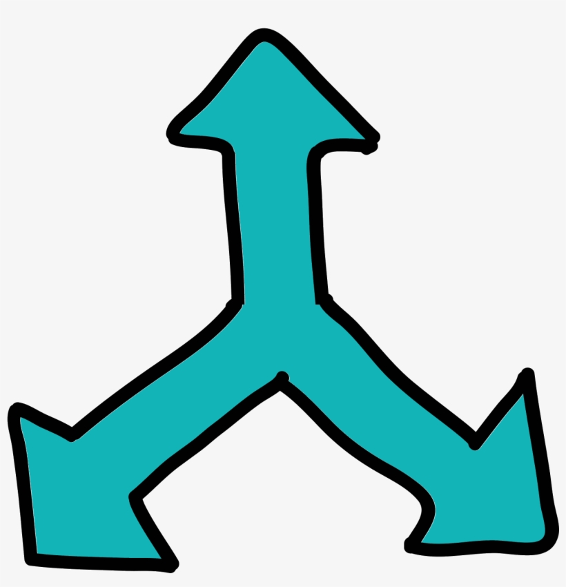 Arrow Up Left Right Icon - Flecha Tres Puntas Png, transparent png #4670608