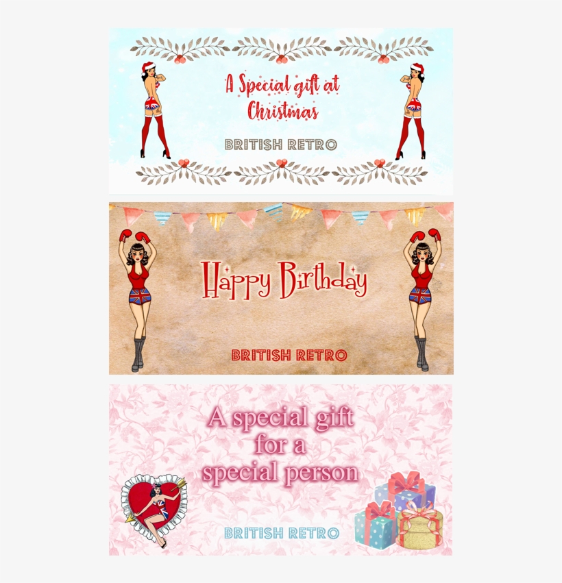 British Retro Gift Voucher - Gift Card, transparent png #4673418