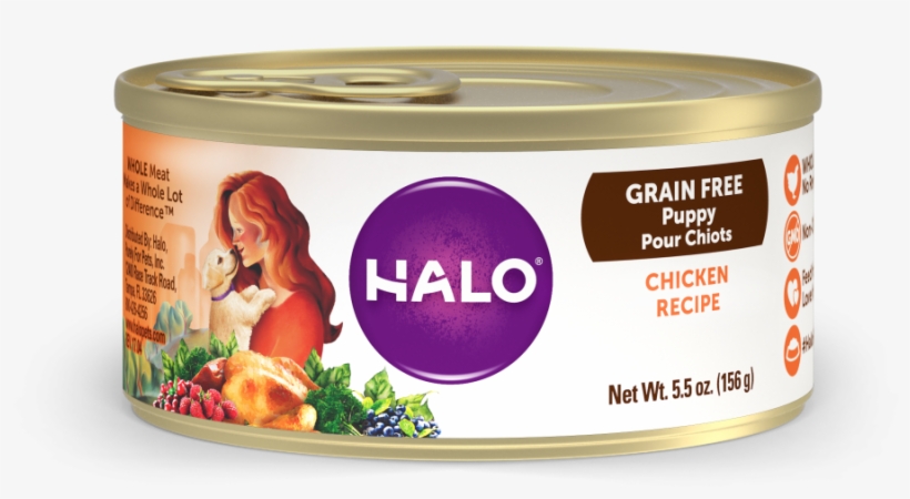 Halo Puppy Grain Free Chicken Recipe Canned Dog Food - Halo Holistic Chicken Recipe Senior Canned Dog Food,, transparent png #4673782